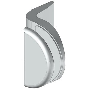 4418 Íves fal-üveg rögzítő, egy furattal